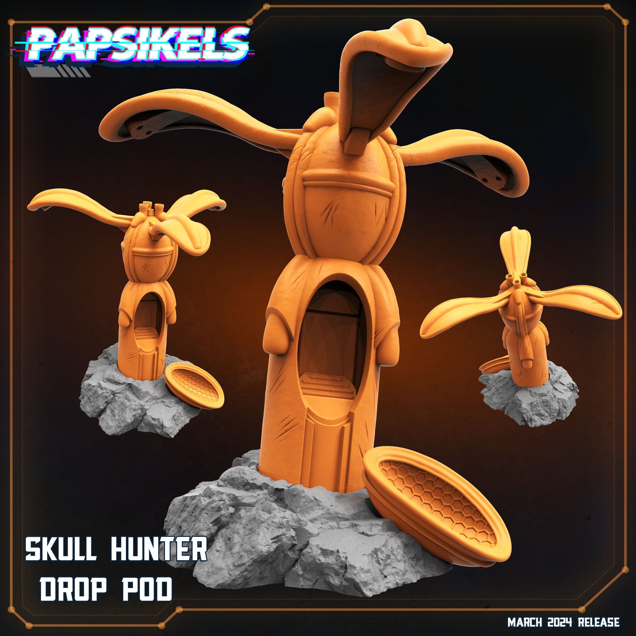 Skull Hunters  - Skull Hunter Drop Pod - Papsikels, Resin - Tabletop miniature - 32mm