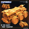 Union of Progressive Peoples - ox 550 HAMPV Troop Transport, Papsikels. Mini wargaming/ Wargames/ TTRPG/ Alien RPG 32mm