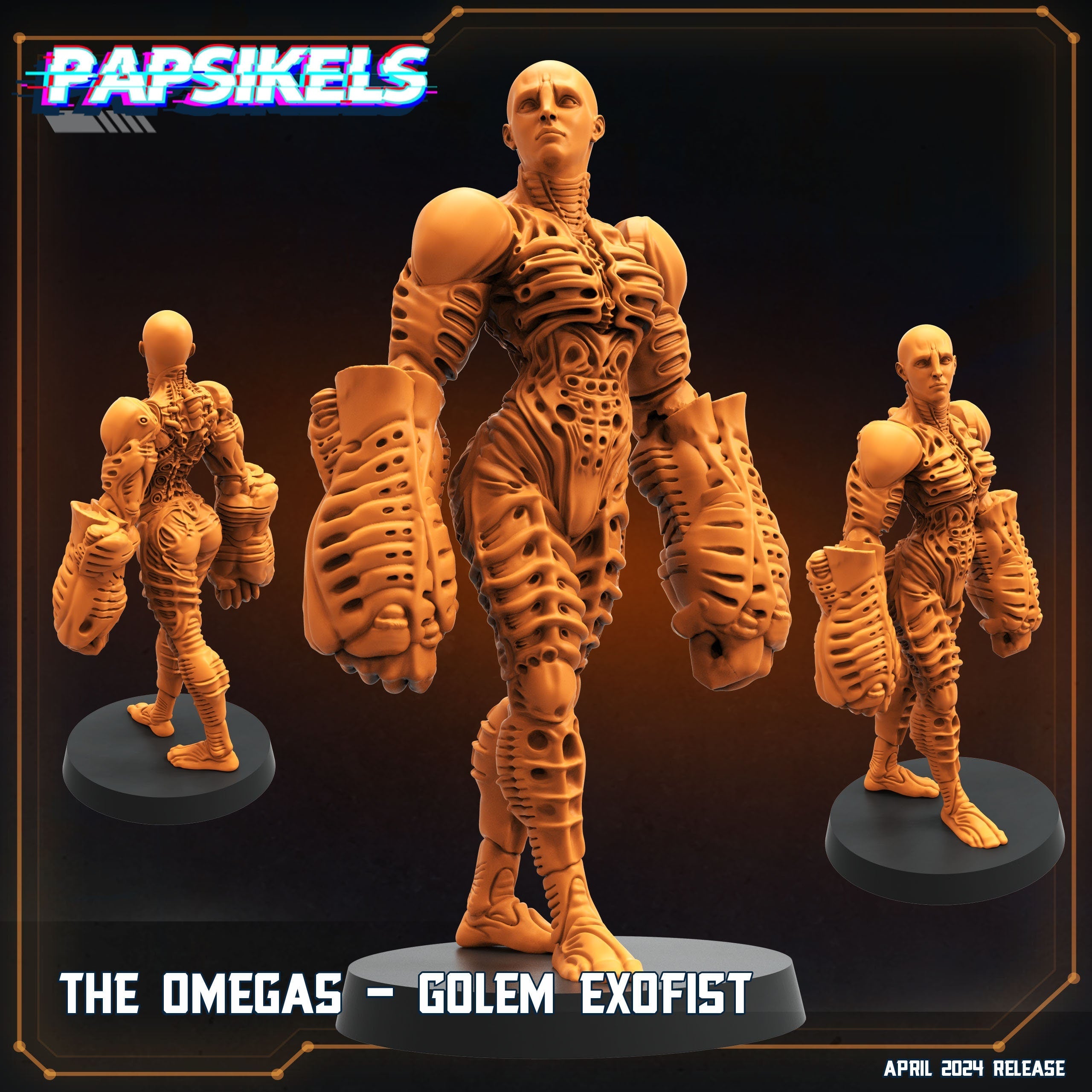 The Omegas, Golem Exofist - Papsikels , Resin Miniature - Tabletop miniature - 32mm