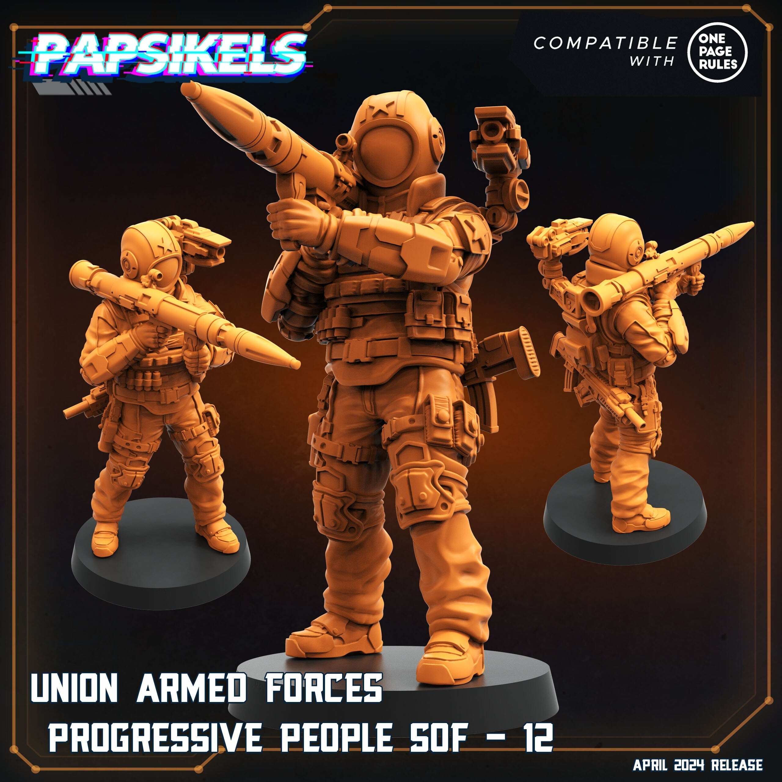 Aliens - Union of Progressive Peoples - UPP - Union Armed Forces Progressive Peoples SOF Set 2  | Papsikels, Resin Tabletop  Miniature 32mm