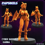 Cyberpunk Succubus Karina 32mm Miniature - Papsikels RPG Figurine for Tabletop Gaming