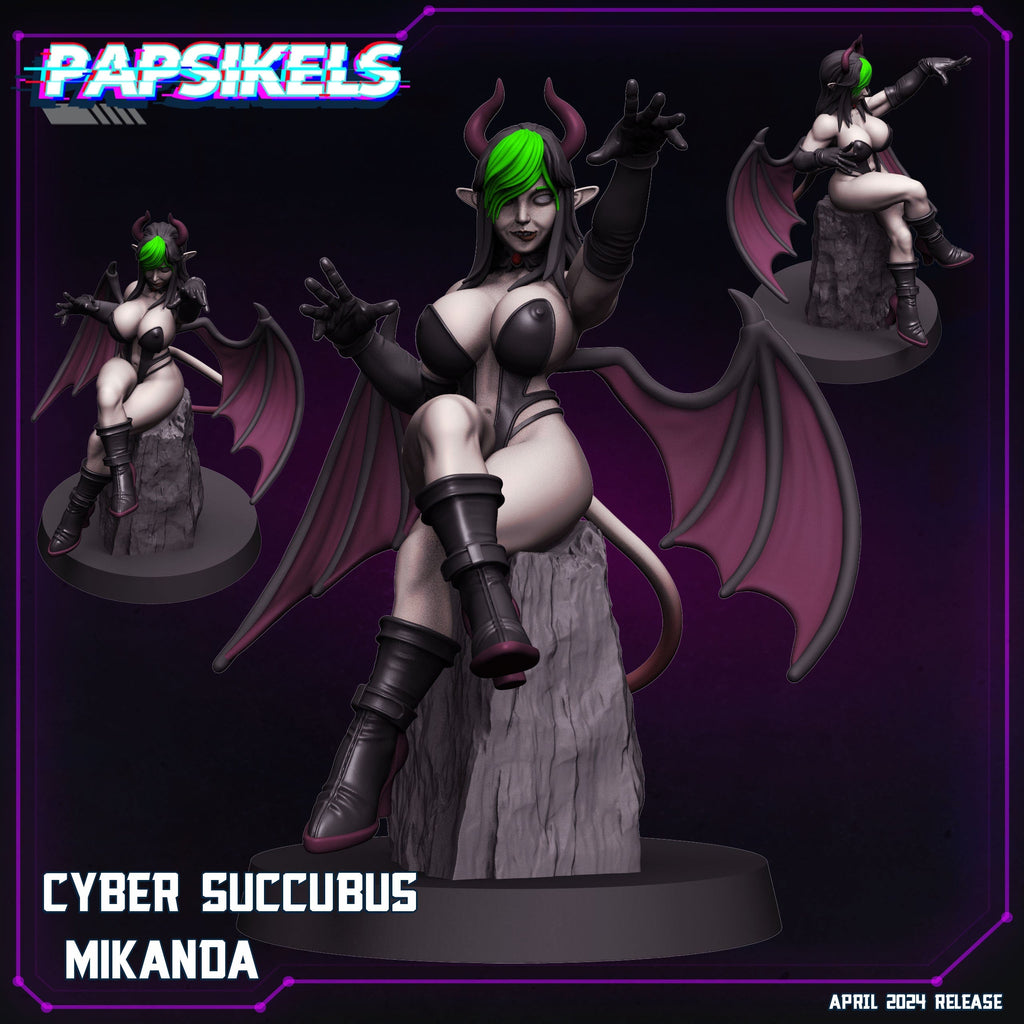 Cyberpunk, Cyber Succubus Mikanda, Cyberpunk, Papsikels, 32mm Mini