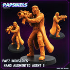 Cyberpunk,  Papz Industries Nano Augmented Agent, Cyberpunk, Papsikels, 32mm or 75mm Mini