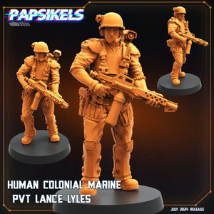 Aliens Vs Humans Resurgence, Human Colonial Marine Pvt Lance Lyles, Papsikels, 32mm Mini