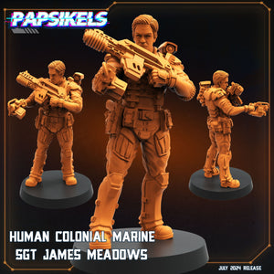 Aliens Vs Humans Resurgence, Human Colonial Marine Sgt James Meadows, Papsikels, 32mm Mini