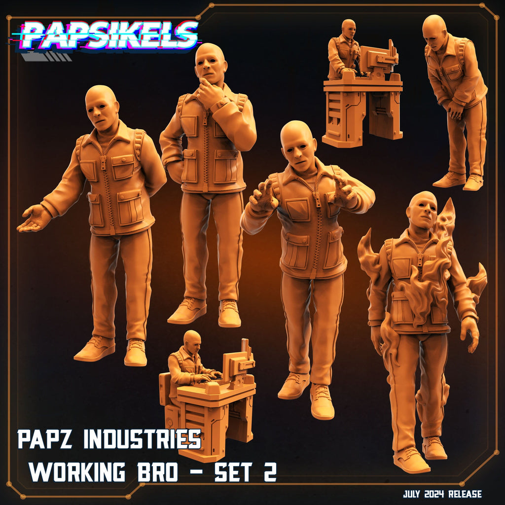 Aliens Vs Humans, Working Bros Set 2 / Working Joes , Papsikels, 32mm Mini