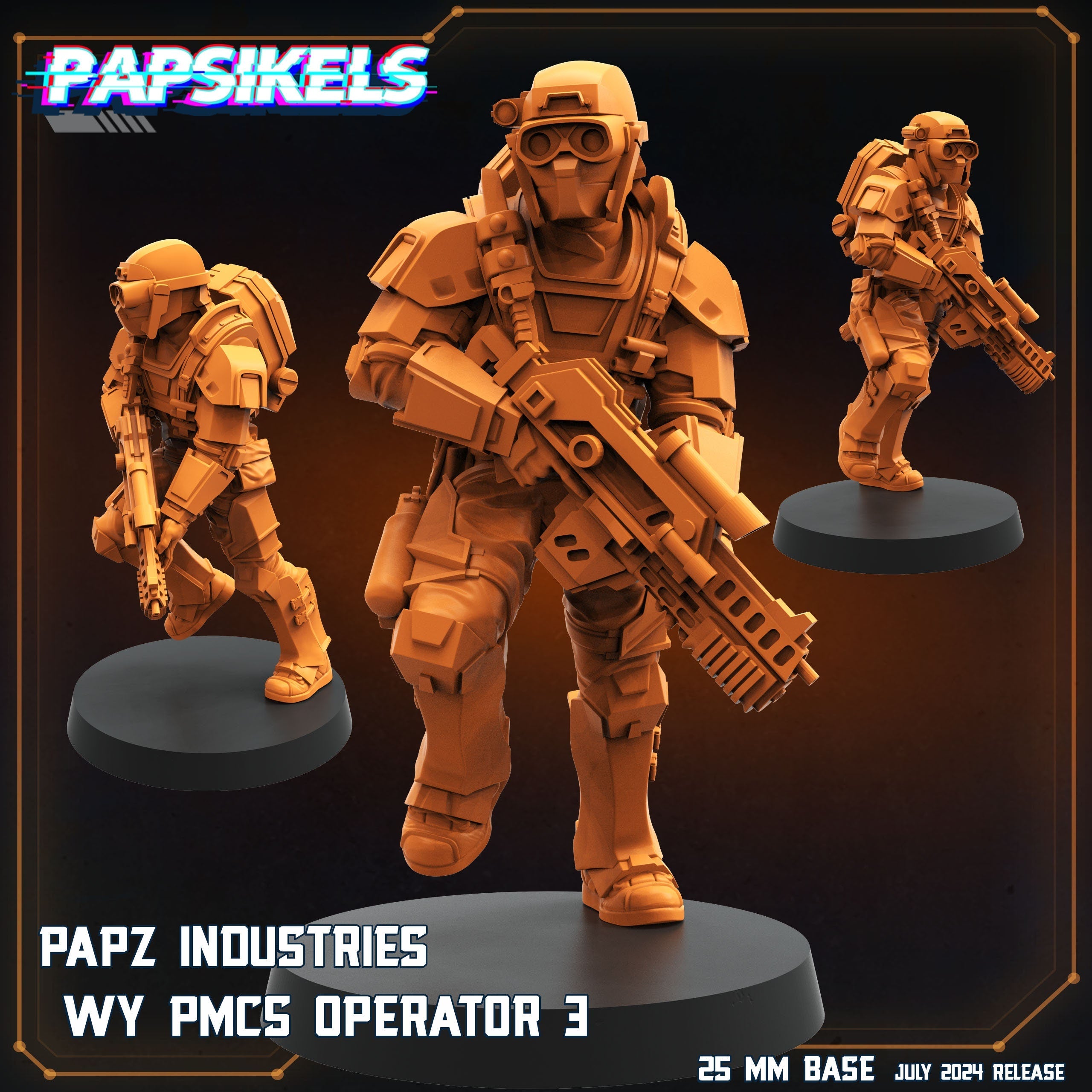 Aliens Vs Humans Resurgence, Papz Industries WY PMCS Operators Set 1, Papsikels, 32mm Mini