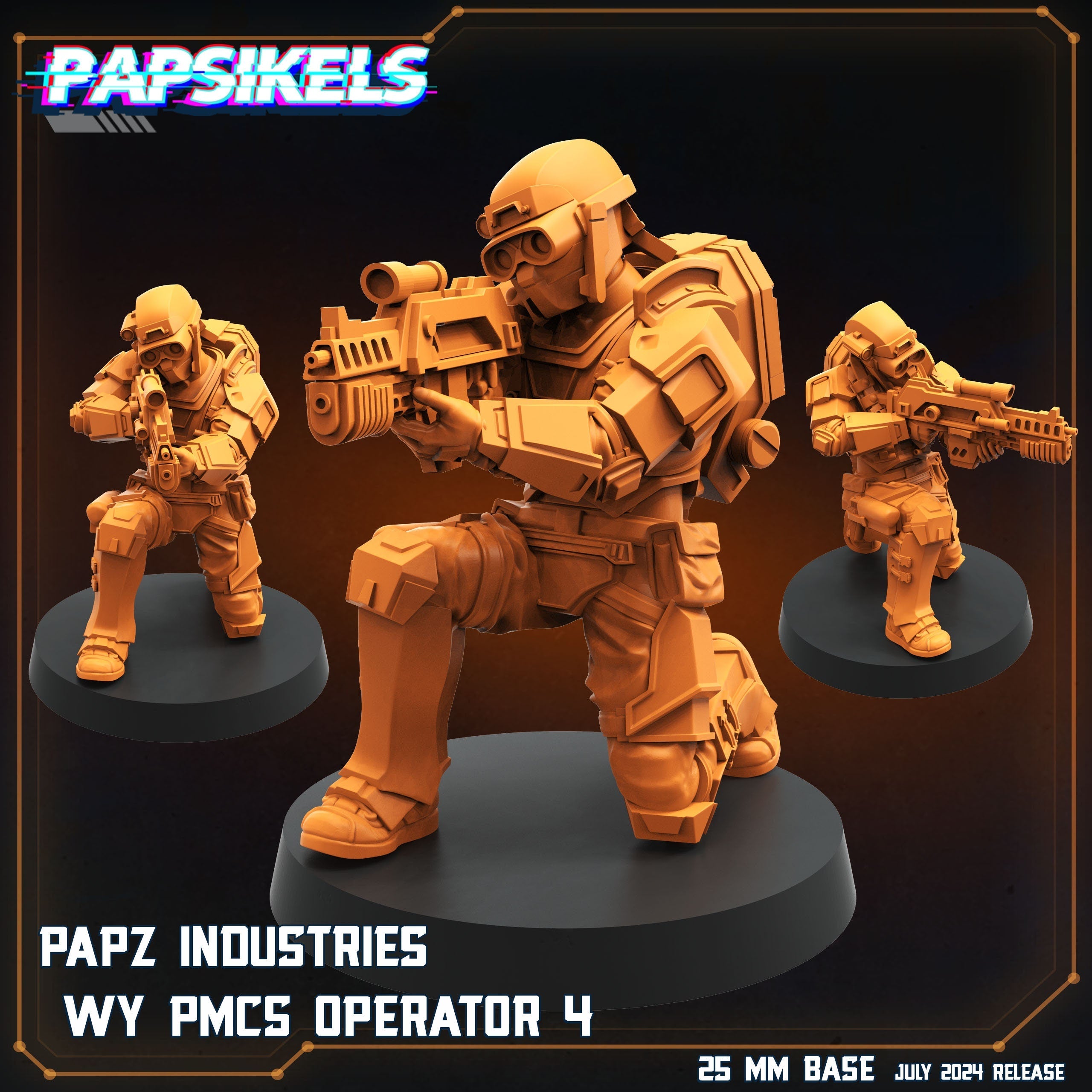 Aliens Vs Humans Resurgence, Papz Industries WY PMCS Operators Set 1, Papsikels, 32mm Mini