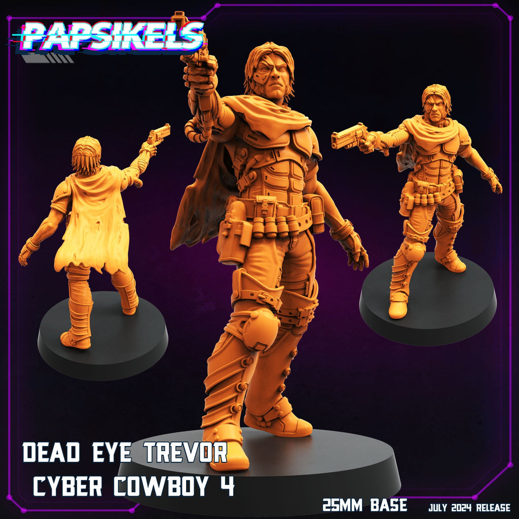 Cyberpunk, Dead Eye Trevor Cyber Cowboy, Papsikels, 32mm Mini