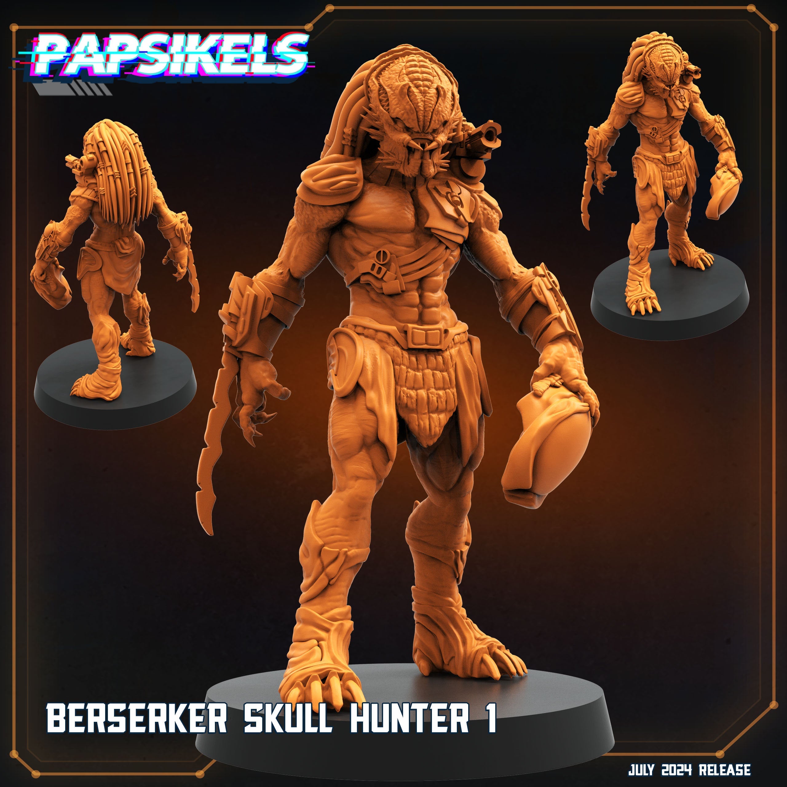 Skull Hunters - Berserker  Skull Hunter, Papsikels, Resin - Tabletop miniature - 32mm