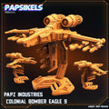 Papz Industries Colonial Bomber Eagle 9, miniature sculpted by Papsikels. Mini wargaming/ Wargames/ TTRPG/ Cyberpunk