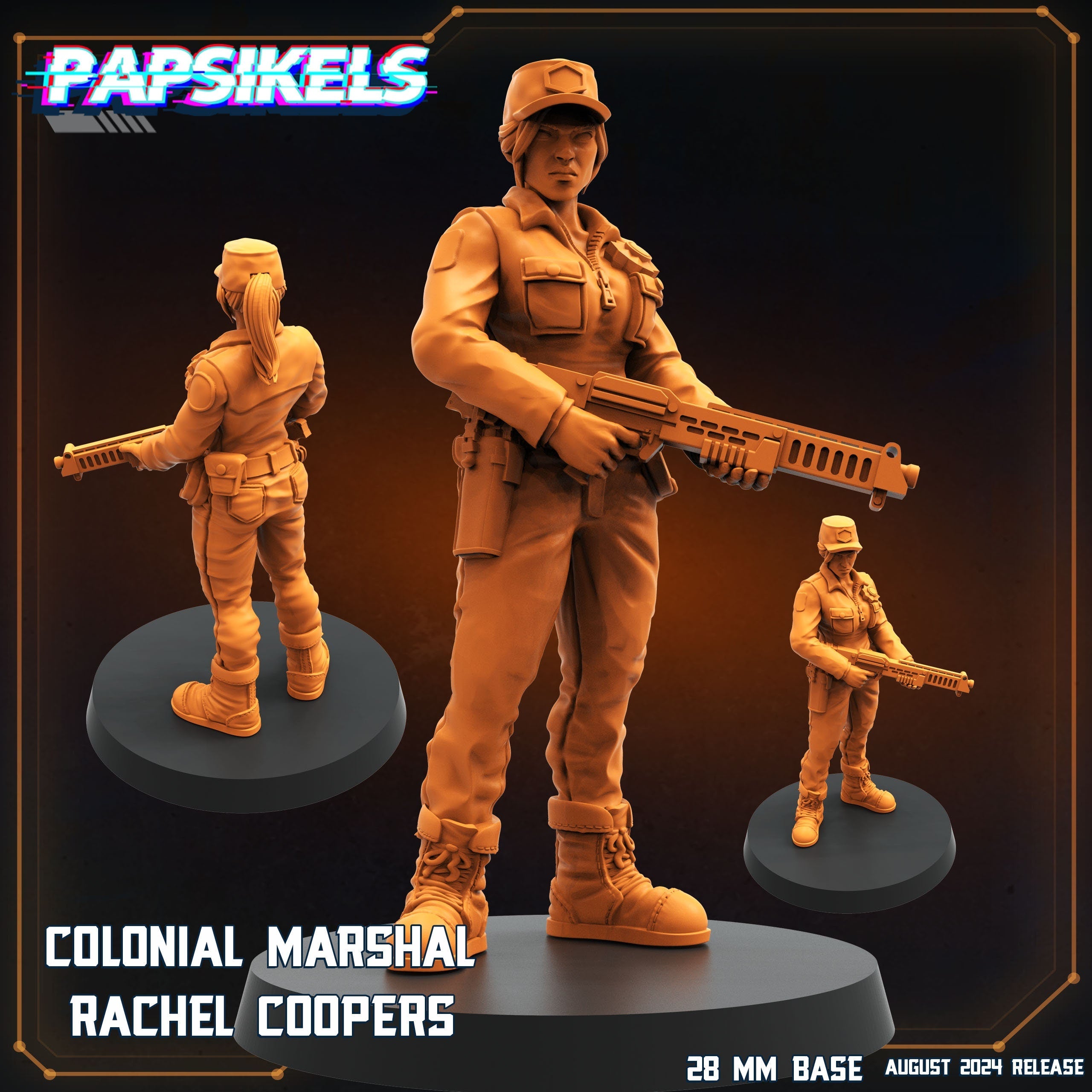 Aliens Vs Humans, Colonial Marshal Rachel Coopers, Papsikels, 32mm Mini