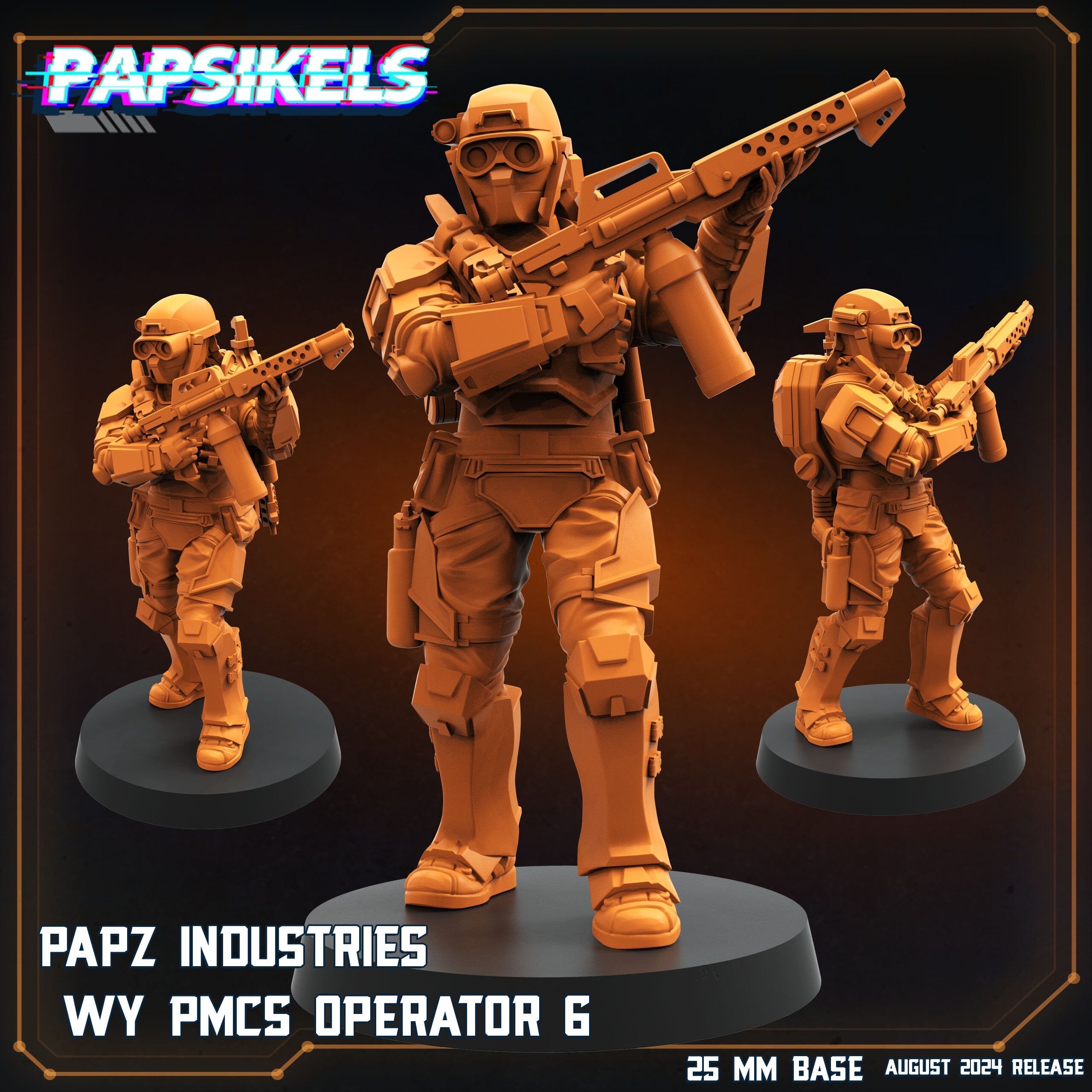 Aliens Vs Humans Resurgence, Papz Industries WY PMCS Operators Set 1, Papsikels, 32mm Mini