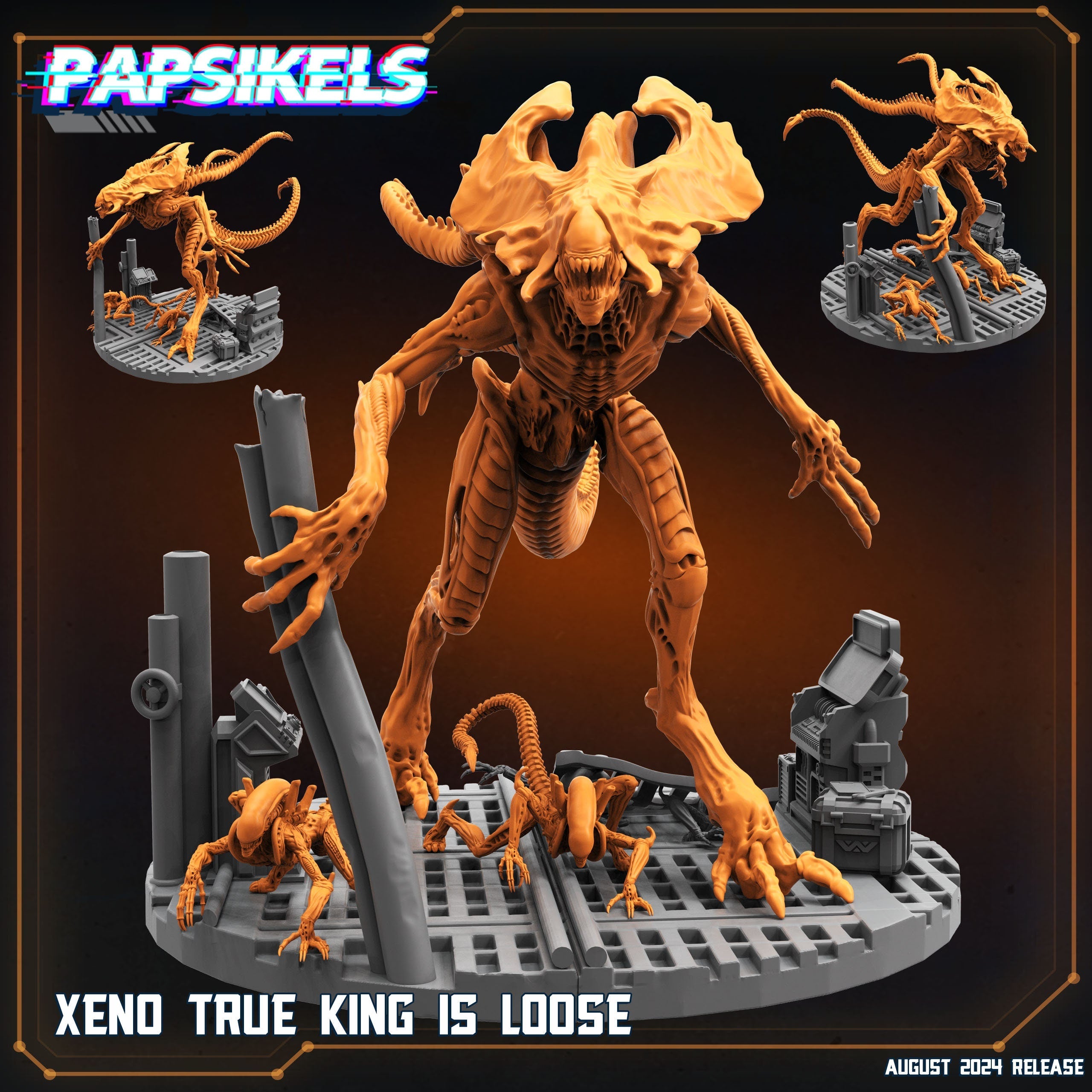 Aliens Vs Humans Xeno True King is Loose, Papsikels, Resin Miniature