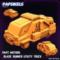Papz Motors - Bladerunner Utility Truck , miniature sculpted by Papsikels. Mini wargaming/ Wargames/ TTRPG/ Cyberpunk
