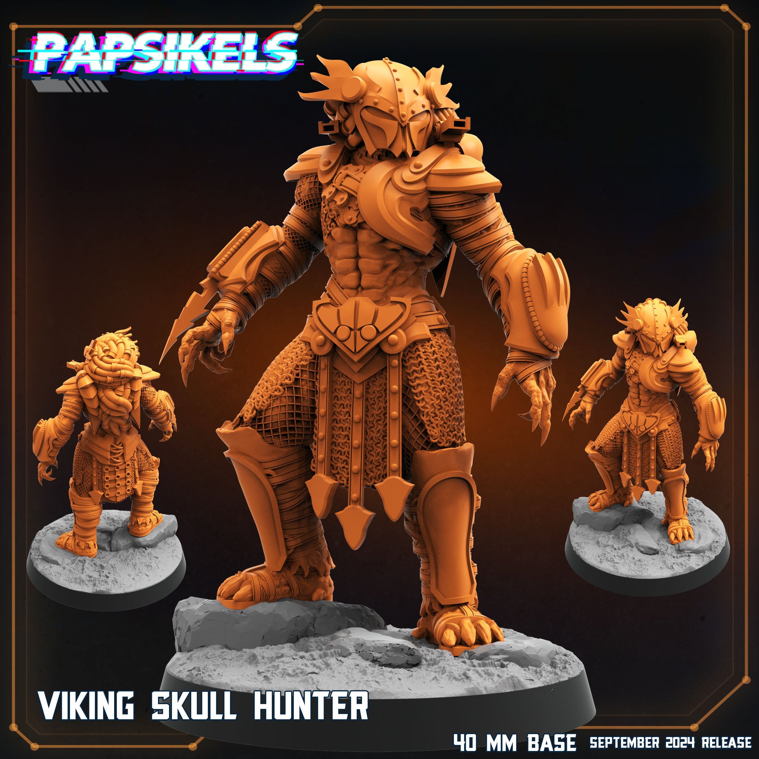 Skull Hunters - Viking Skull Hunter, Papsikels, Resin - Tabletop miniature - 32mm