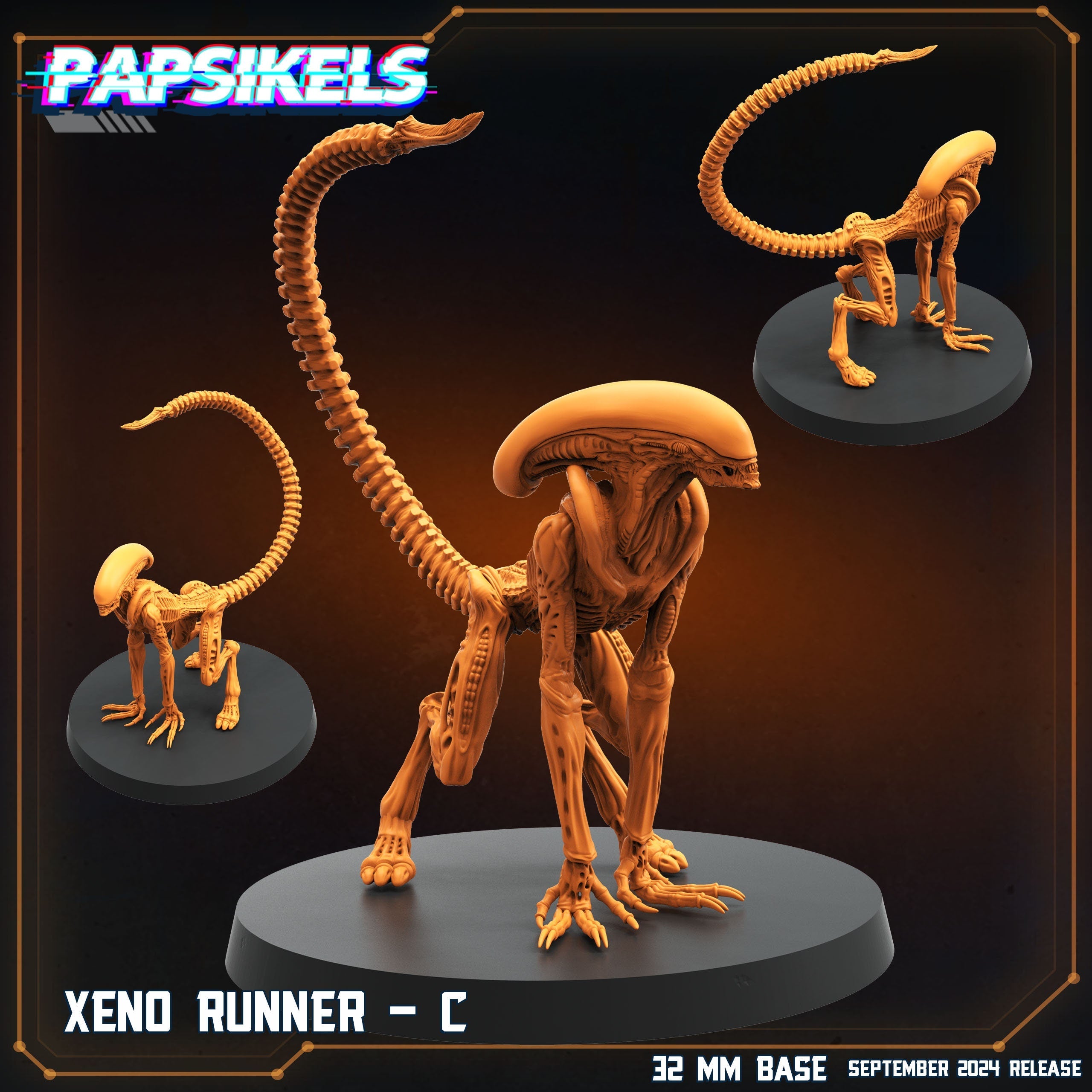Aliens Vs Humans Remus, Alien Xenomorph Xeno Runners - Papsikels, 32mm Mini