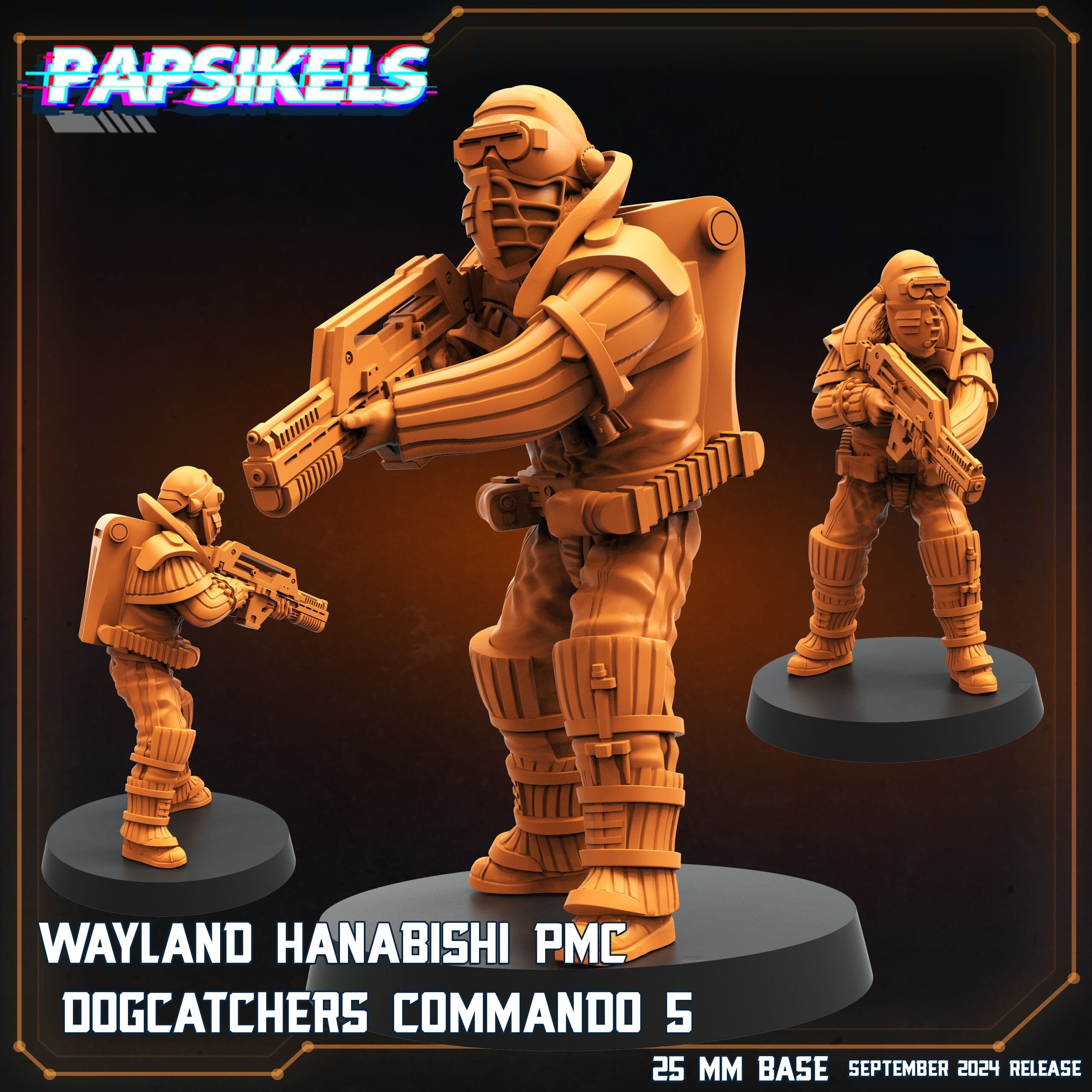 Aliens Vs Humans Remus | Wayland Hanabishi Dogcatcher Commandos WY | Papsikels, 32mm Mini
