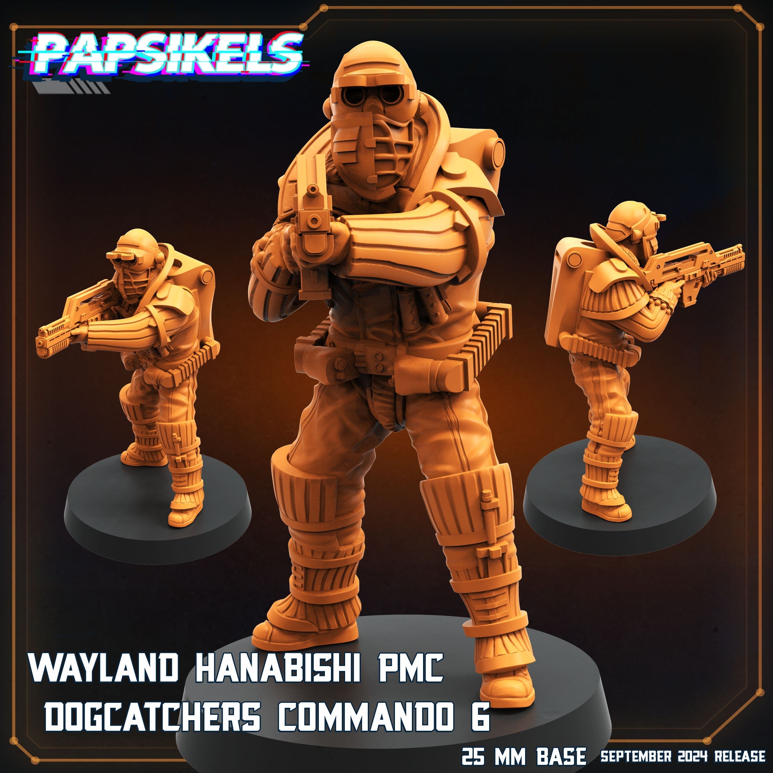 Aliens Vs Humans Remus | Wayland Hanabishi Dogcatcher Commandos WY | Papsikels, 32mm Mini