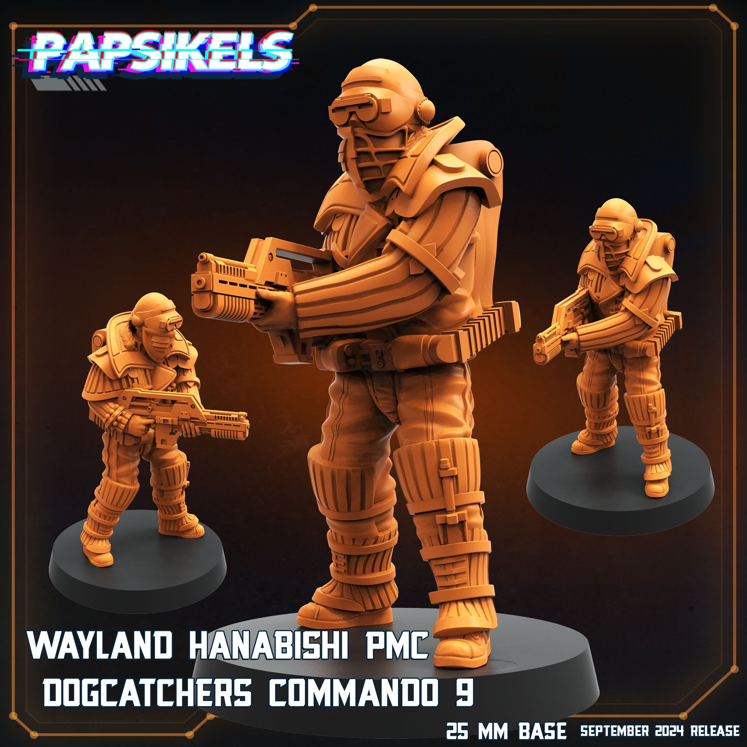 Aliens Vs Humans Remus | Wayland Hanabishi Dogcatcher Commandos WY | Papsikels, 32mm Mini