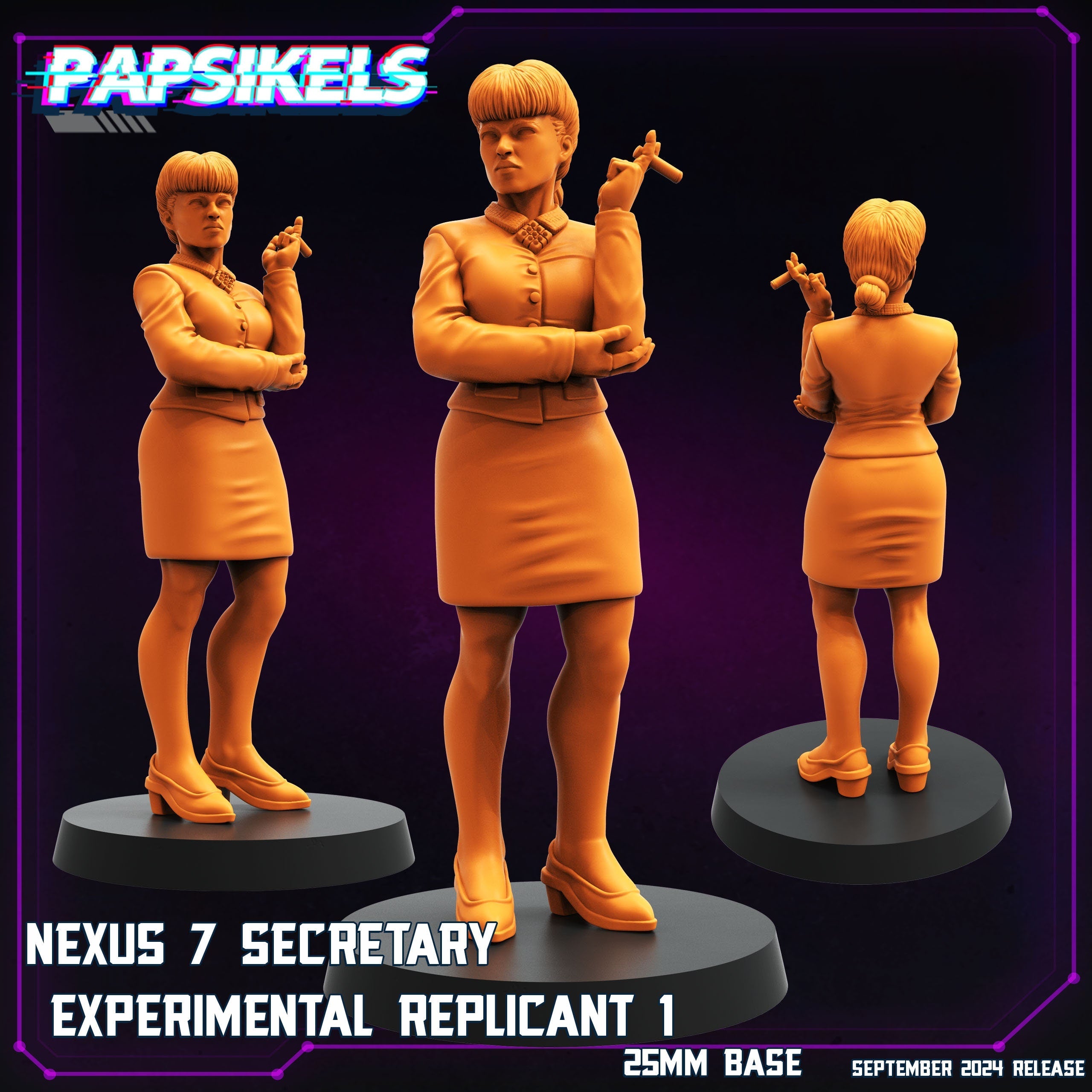 Cyberpunk, Blade Runner Nexus 7 Experimental Secretary Replicant, Papsikels, 32mm Mini