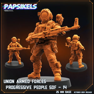 Aliens vs Humans - Union of Progressive Peoples - UPP - Union Armed Forces Progressive Peoples SOF Set 3  | Papsikels, Resin Miniature 32mm