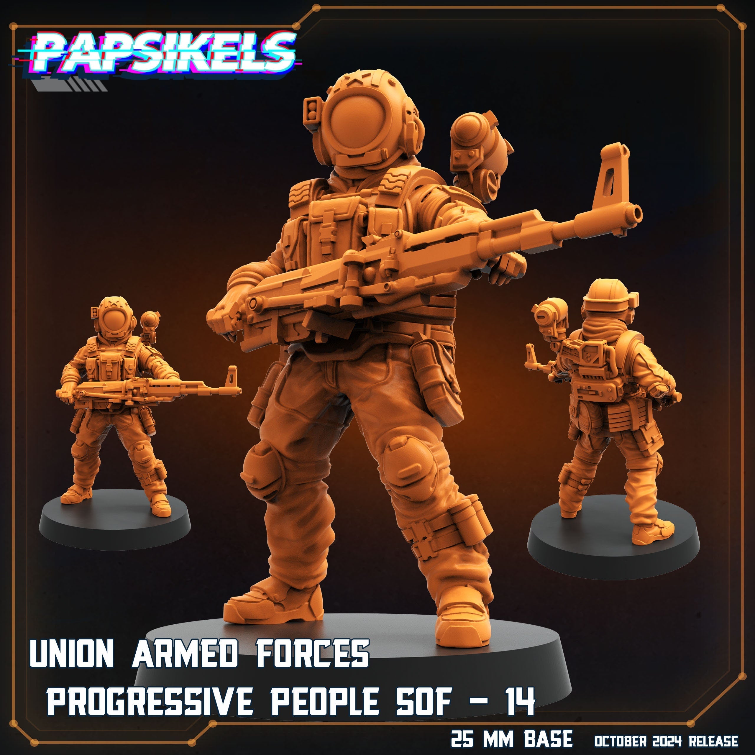 Aliens vs Humans - Union of Progressive Peoples - UPP - Union Armed Forces Progressive Peoples SOF Set 3  | Papsikels, Resin Miniature 32mm