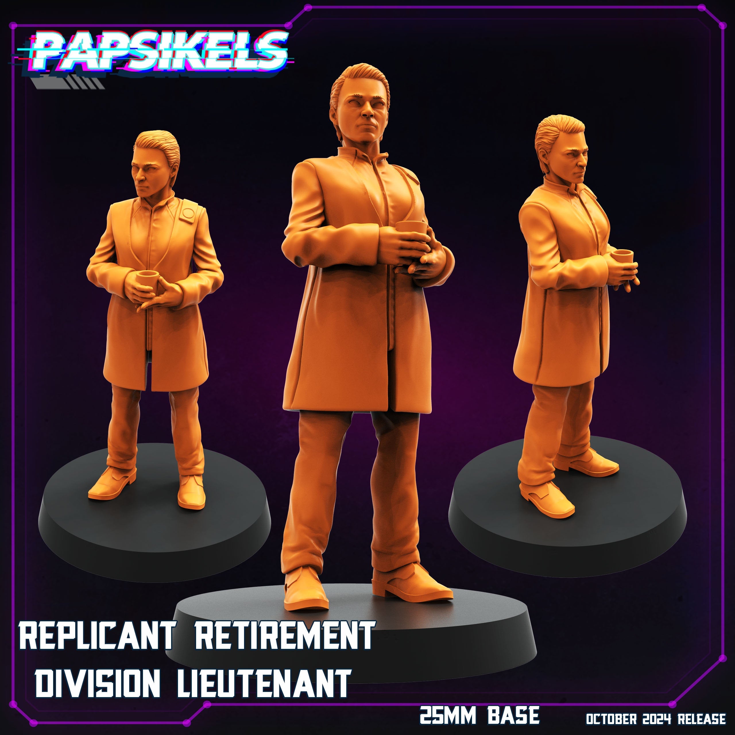 Cyberpunk, Blade Runner Nexus 9 Replicant Retirement Division Lieutenant , Papsikels, 32mm Mini