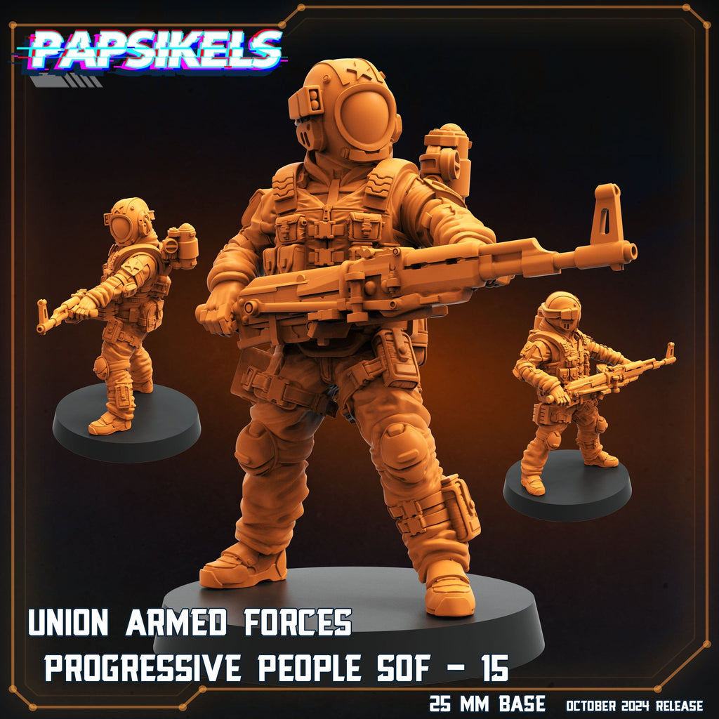 Aliens vs Humans - Union of Progressive Peoples - UPP - Union Armed Forces Progressive Peoples SOF Set 3  | Papsikels, Resin Miniature 32mm