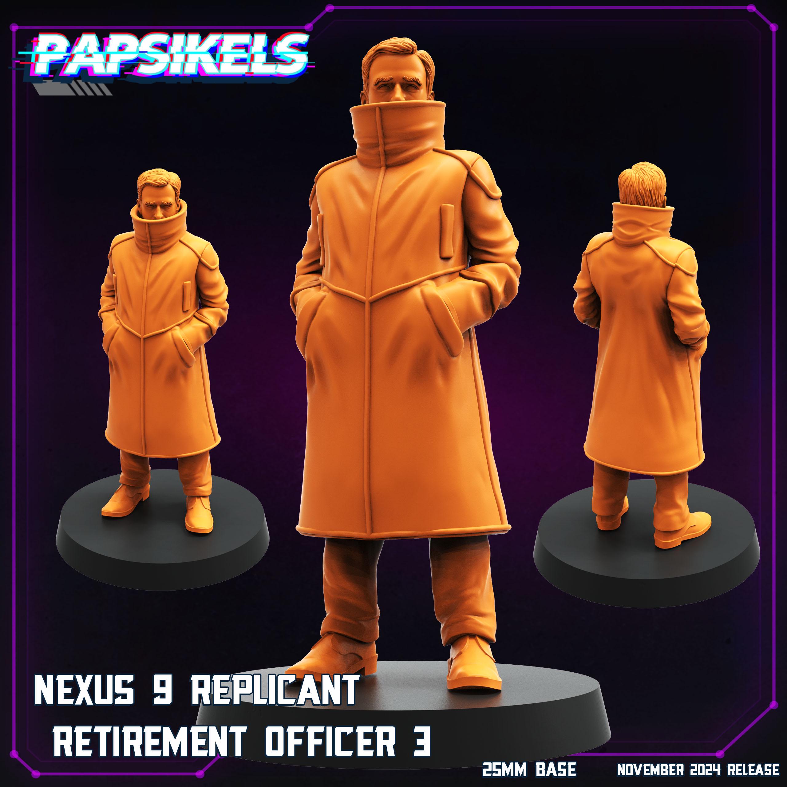 Cyberpunk, Blade Runner Nexus 9 Replicant Retire Officers , Papsikels, 32mm Mini