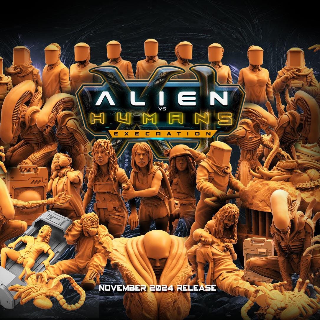 Aliens Vs Humans Execration Romulus, Xeno Big Chaps, Papsikels, 32mm Mini