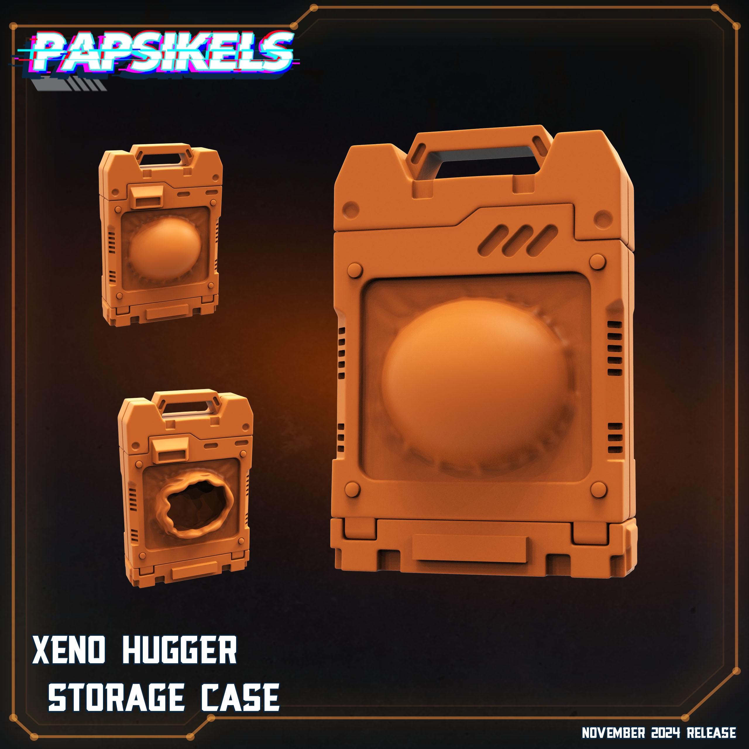 Aliens Vs Humans Execration Romulus, Xeno Hugger Storage Cases - 8 model set, Papsikels, 32mm Mini