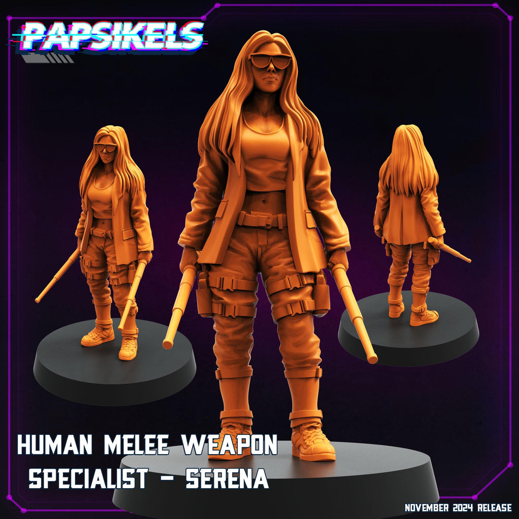 Cyberpunk, Human Melee Weapon Specialist Serena, Papsikels, 32mm Mini
