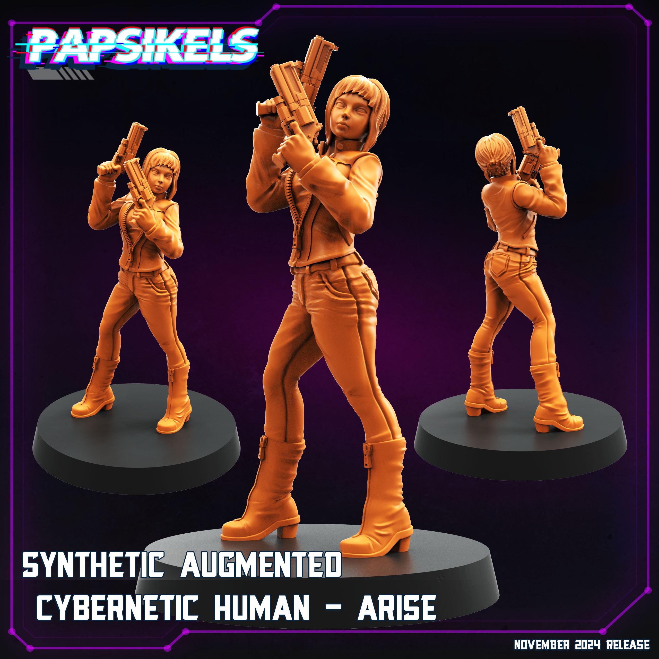 Cyberpunk, Synthetic Augmented Cybernetic Humans, Cyberpunk, Papsikels, 32mm or 75mm Mini