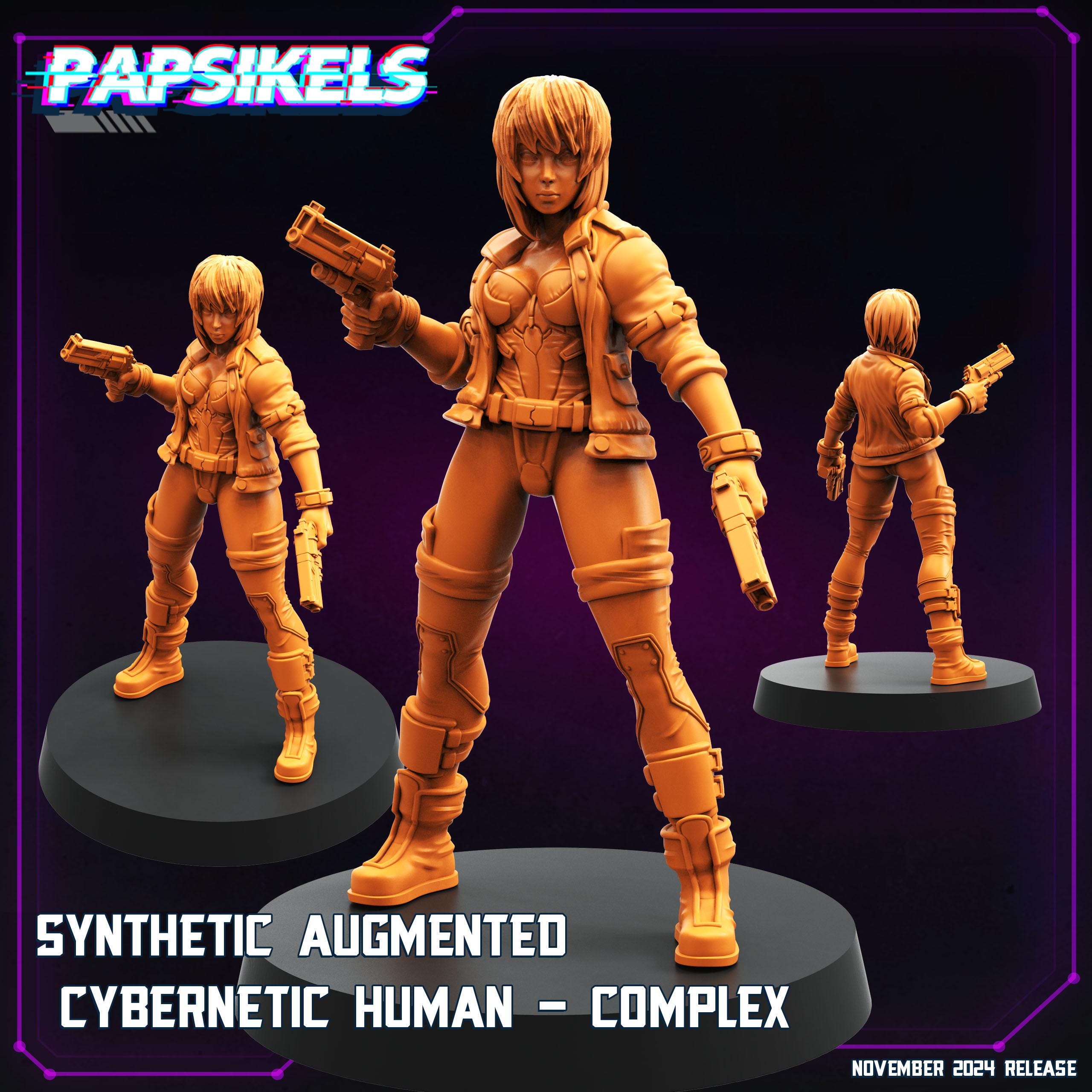 Cyberpunk, Synthetic Augmented Cybernetic Humans, Cyberpunk, Papsikels, 32mm or 75mm Mini