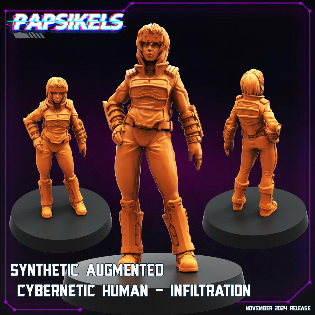 Cyberpunk, Synthetic Augmented Cybernetic Humans, Cyberpunk, Papsikels, 32mm or 75mm Mini