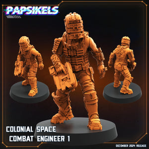 Aliens Vs Humans - Space Dead - Colonial Space Combat Engineer Set 1 - Isaac Dead Space, Papsikels, 32mm Mini
