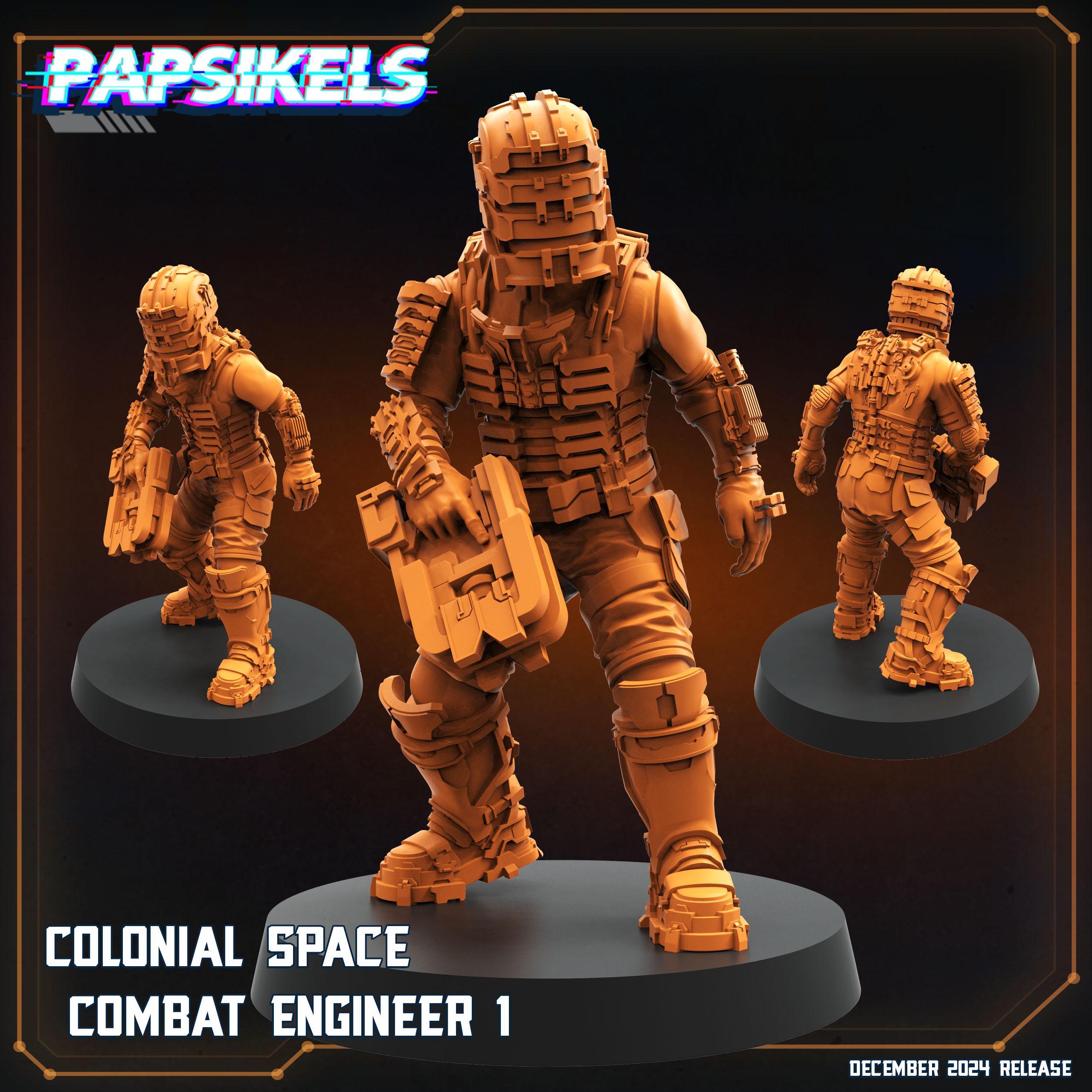 Aliens Vs Humans - Space Dead - Colonial Space Combat Engineer Set 1 - Isaac Dead Space, Papsikels, 32mm Mini