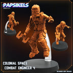 Aliens Vs Humans - Space Dead - Colonial Space Combat Engineer Set 1 - Isaac Dead Space, Papsikels, 32mm Mini