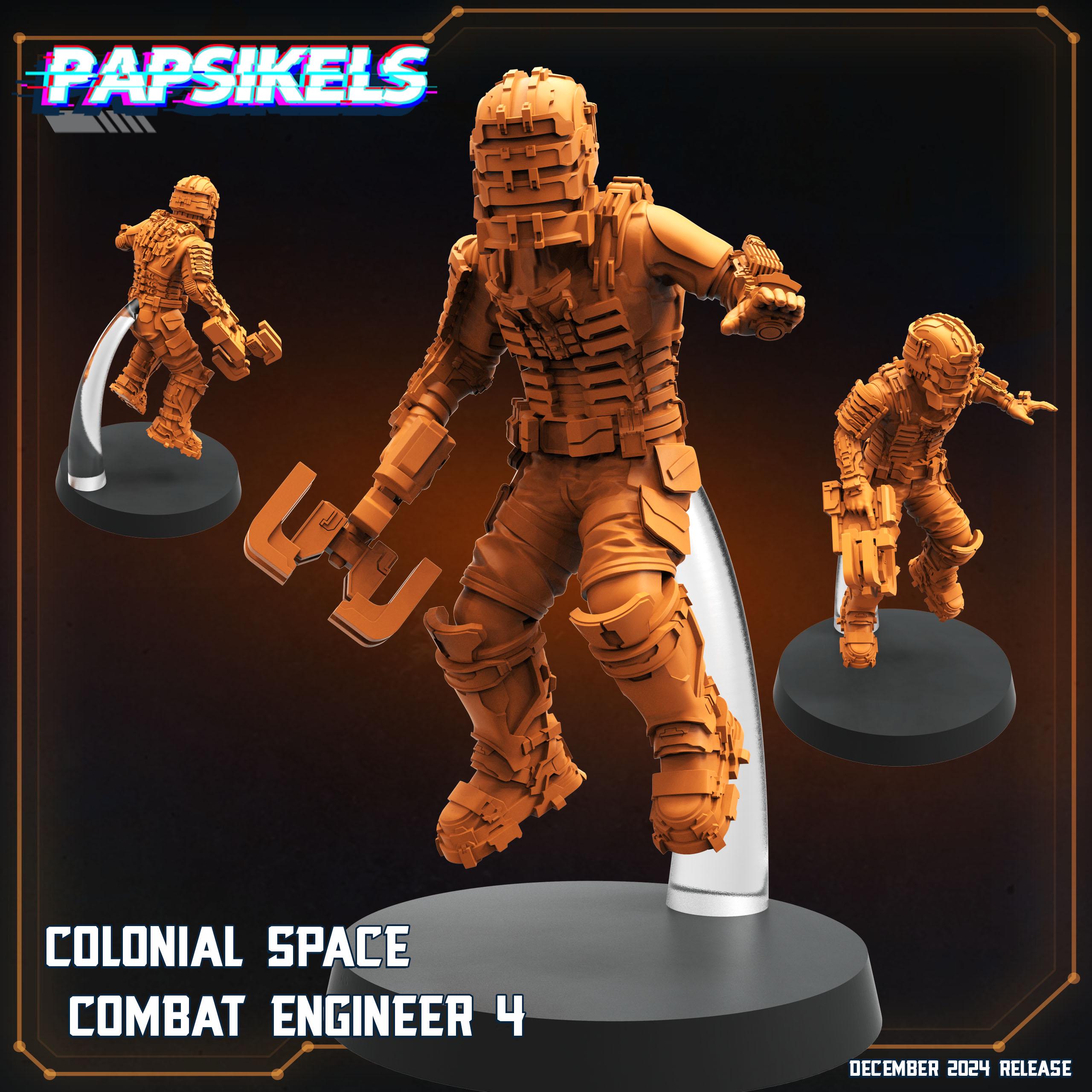Aliens Vs Humans - Space Dead - Colonial Space Combat Engineer Set 1 - Isaac Dead Space, Papsikels, 32mm Mini