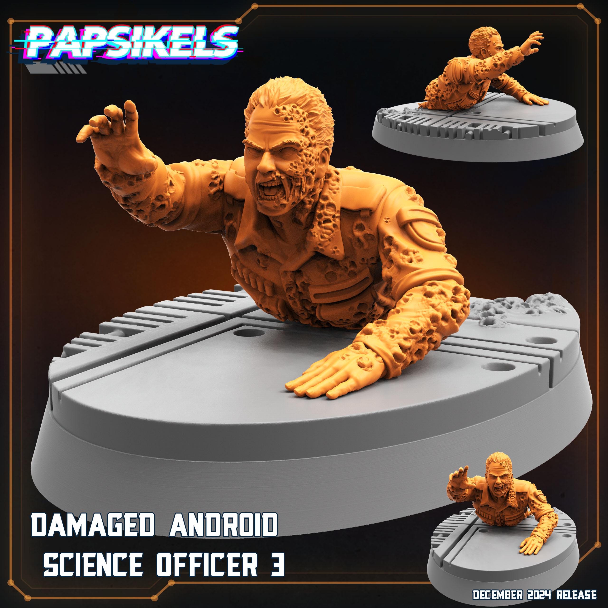 Aliens Vs Humans - Space Dead - Romulus - Damaged Android Science Officer - Rook Ash, Papsikels, 32mm Mini