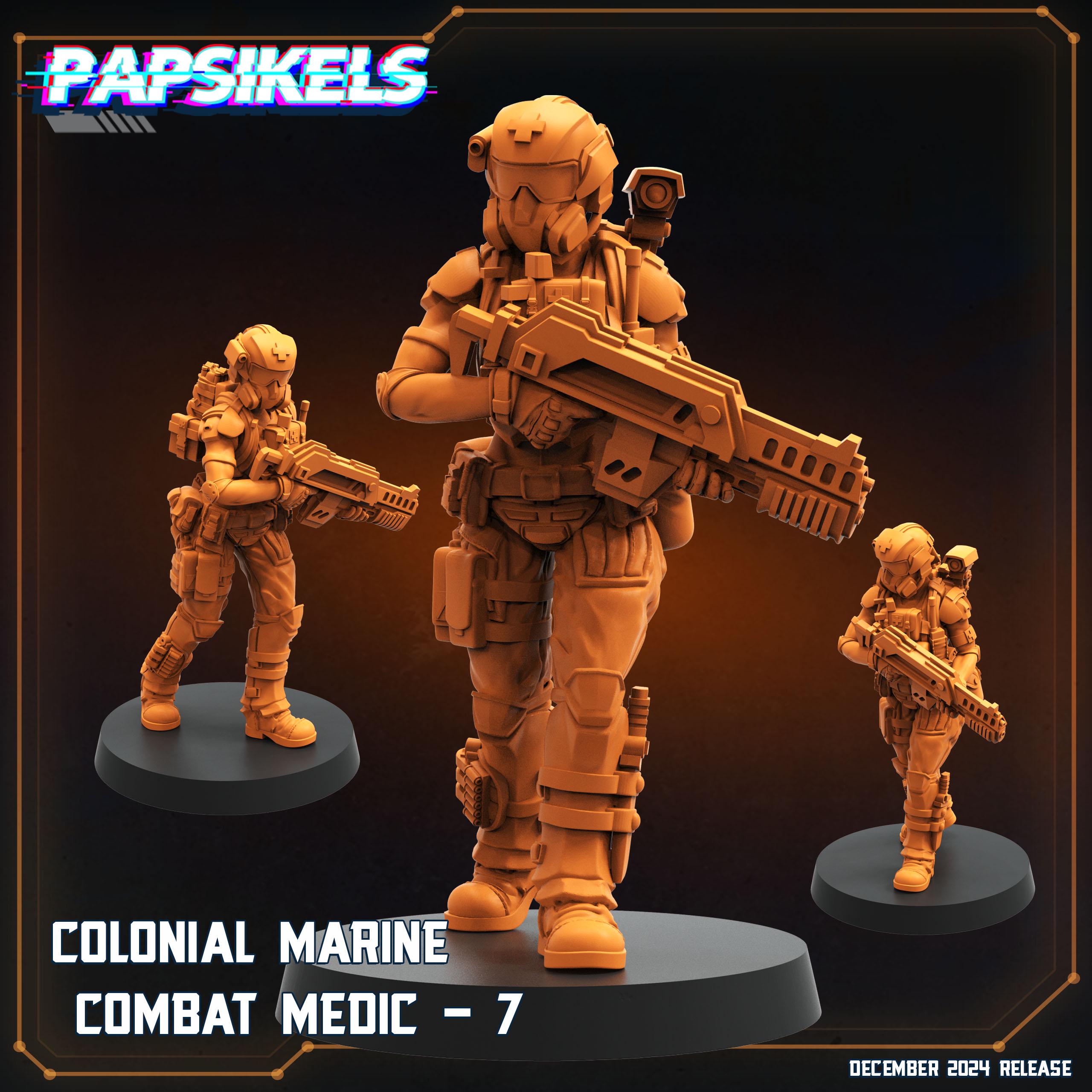 Aliens Vs Humans - Space Dead - Colonial Marines Combat Medic Killteam, Papsikels, 32mm Mini