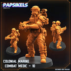 Aliens Vs Humans - Space Dead - Colonial Marines Combat Medic Killteam, Papsikels, 32mm Mini