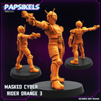 Cyberpunk, Masked Cyber Riders Orange Set, Papsikels, 32mm Mini