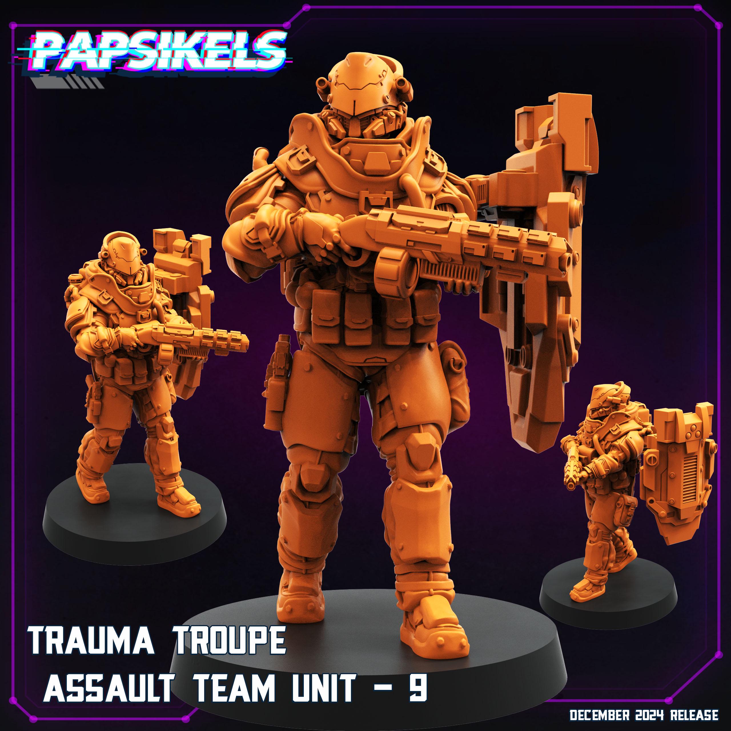 Cyberpunk, Trauma Troupe Assault Team Units, Papsikels, 32mm Mini