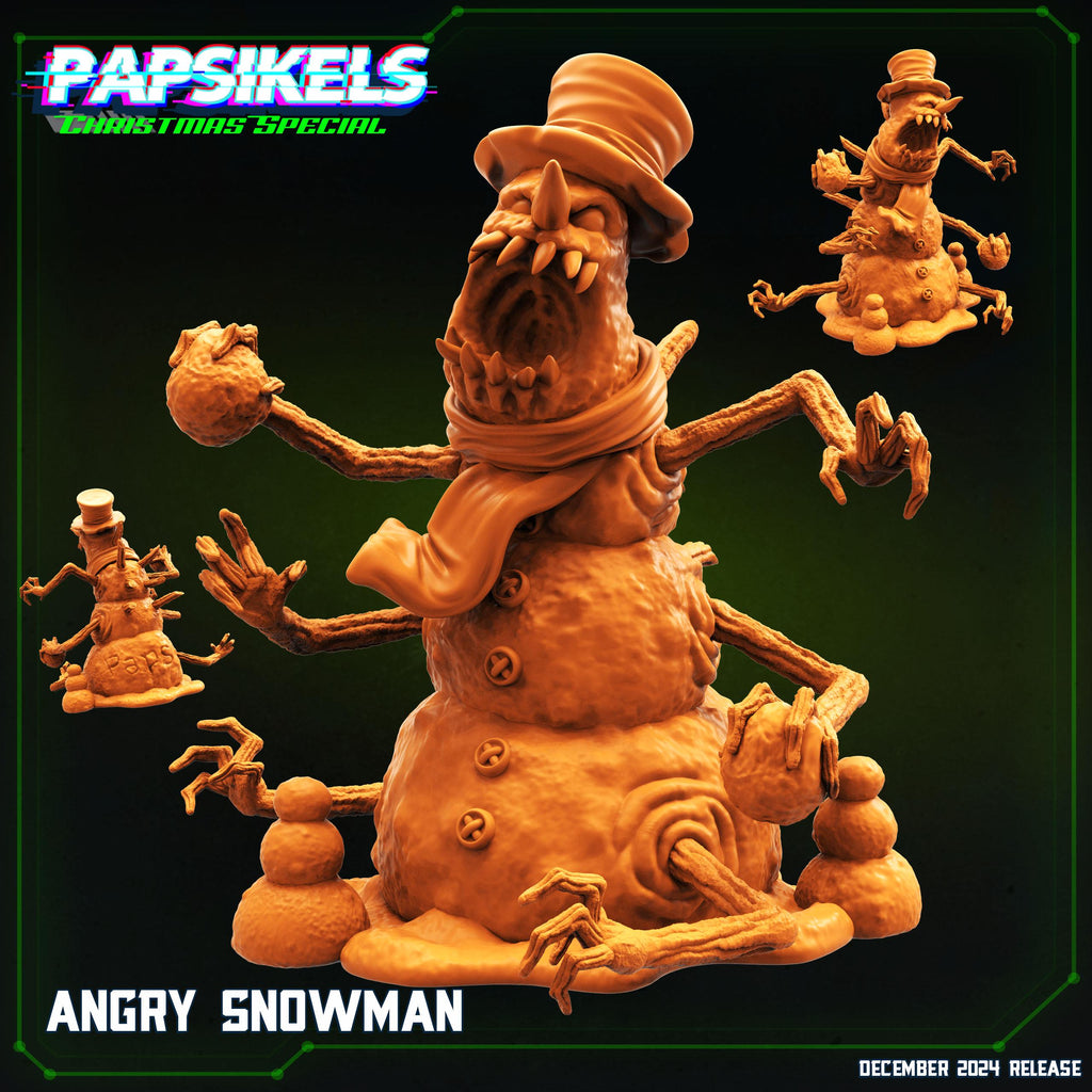 Angry Snowman, Papsikels, Resin Miniature - Tabletop miniature - Fantasy Miniature - 32mm