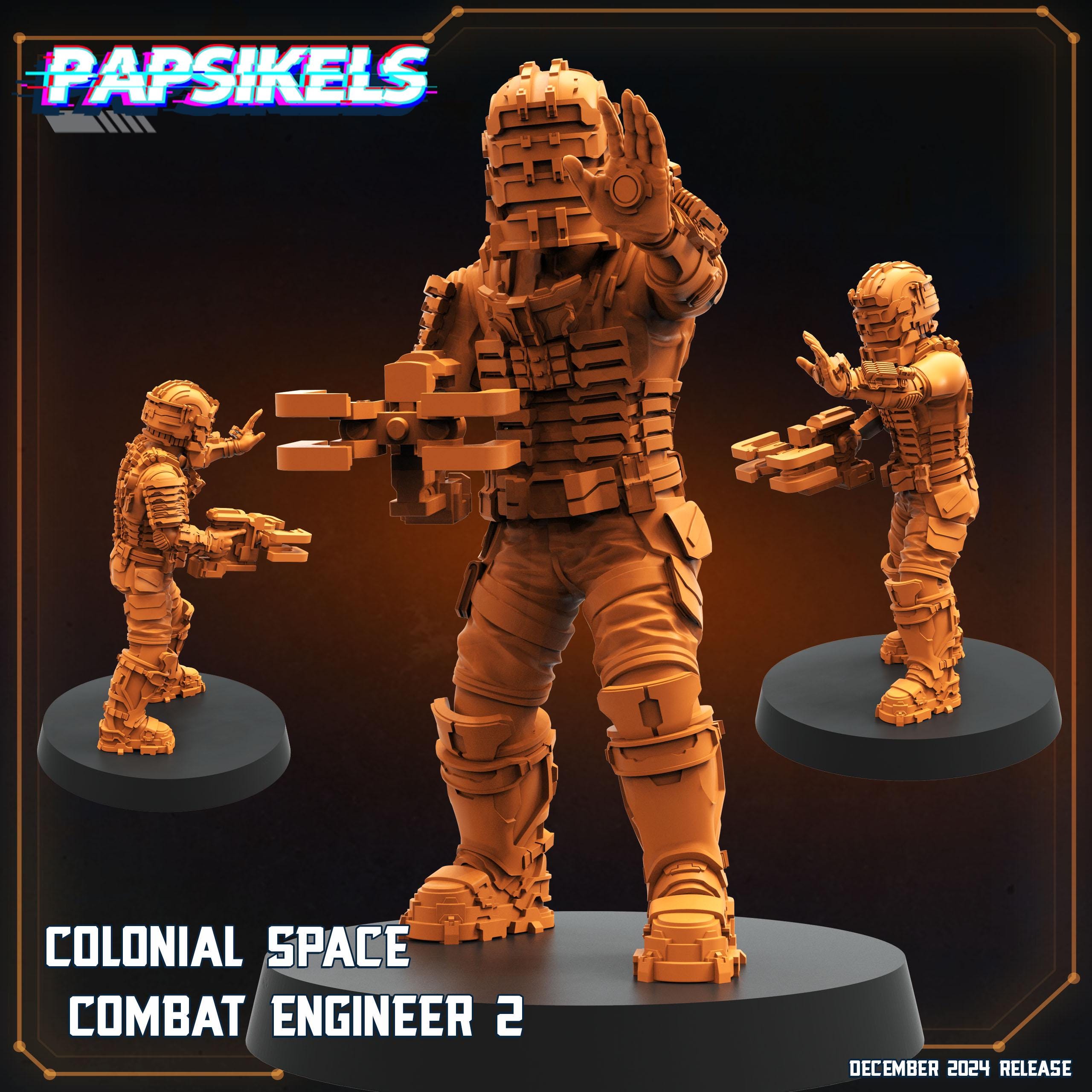 Aliens Vs Humans - Space Dead - Colonial Space Combat Engineer Set 1 - Isaac Dead Space, Papsikels, 32mm Mini