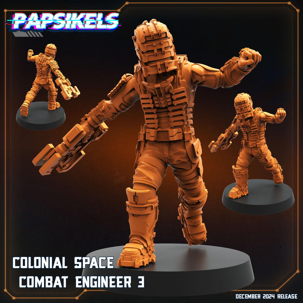 Aliens Vs Humans - Space Dead - Colonial Space Combat Engineer Set 1 - Isaac Dead Space, Papsikels, 32mm Mini