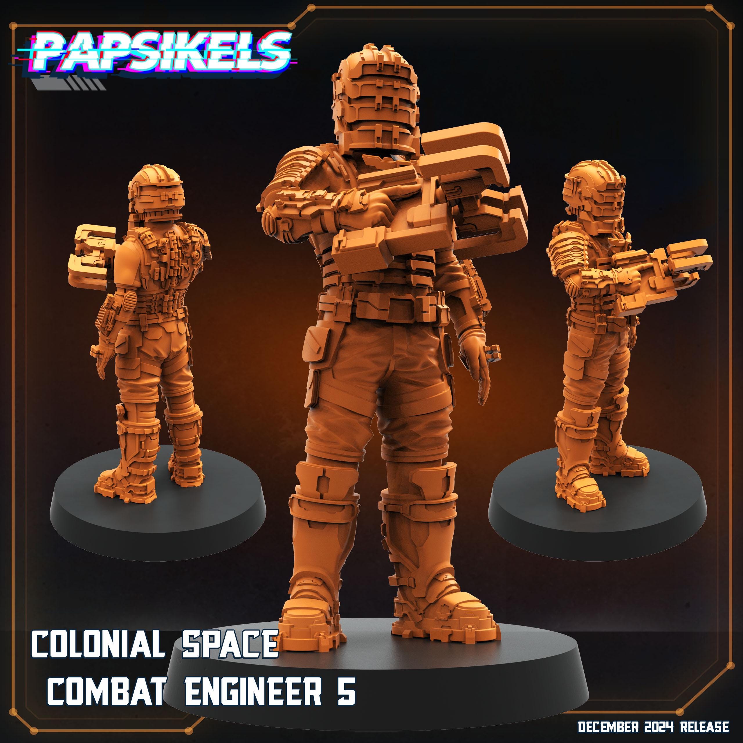 Aliens Vs Humans - Space Dead - Colonial Space Combat Engineer Set 1 - Isaac Dead Space, Papsikels, 32mm Mini