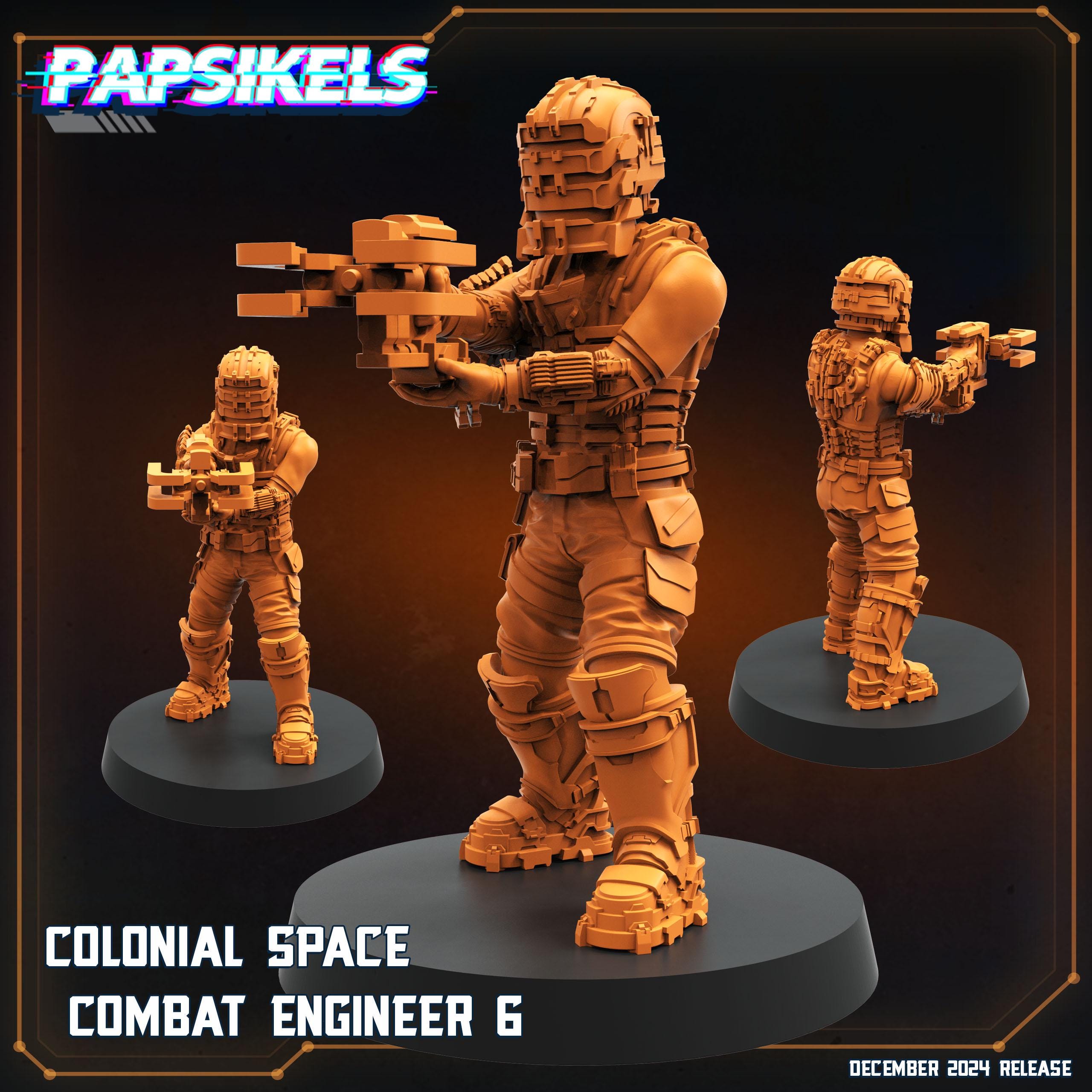 Aliens Vs Humans - Space Dead - Colonial Space Combat Engineer Set 1 - Isaac Dead Space, Papsikels, 32mm Mini